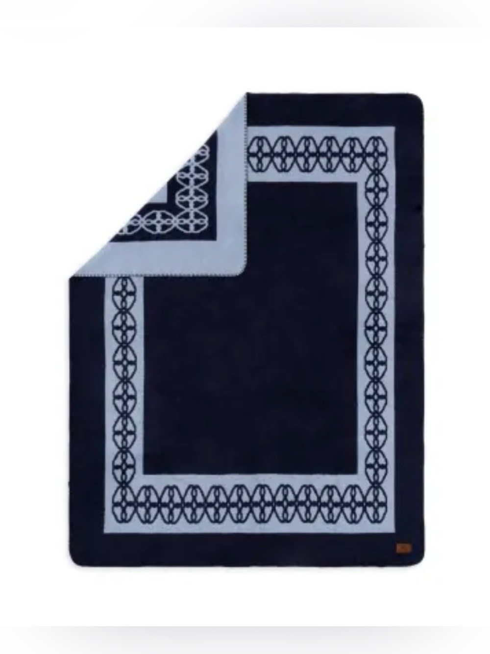 Brooks Brothers Reversible Navy & Light Blue Throw Blanket